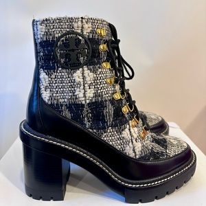 Tory Burch Miller Wool Lug Sole Boots